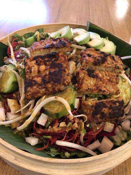 Raw pad Thai with tempeh and avocado added at Banh Mi Station in Dallas