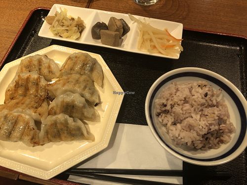 Gyoza Set  at Muku Taiwanese Vegetarian Food in Kyoto