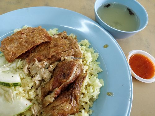 Vegetarian chicken rice at Pin Xiang Vegetarian 品香素 in Johor Bahru