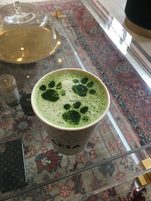 CBD infused matcha latte with oat milk at Matcha Mafia in Amsterdam