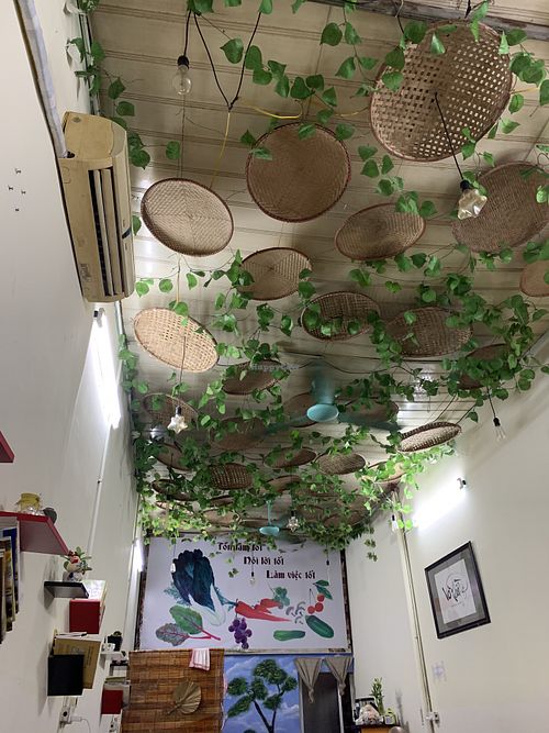 Ceiling decoration at Chay Tay Ho in Hanoi