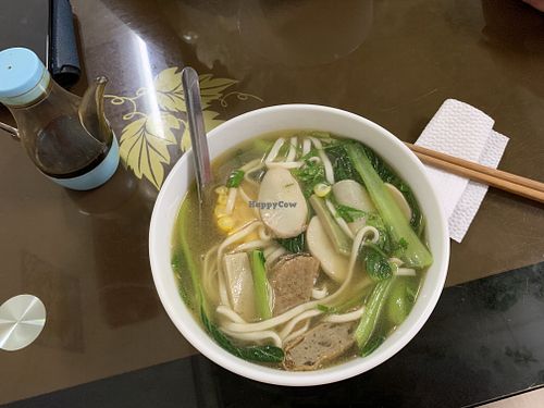 ‘Egg’ noodle soup. Excellent ! at Chay Tay Ho in Hanoi