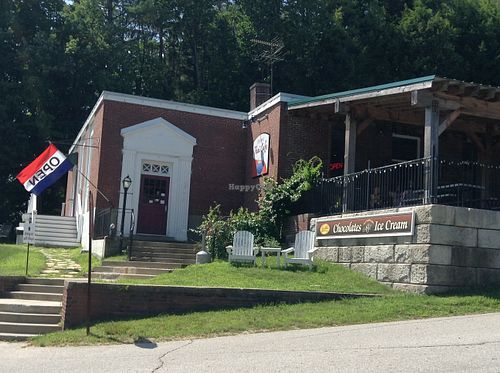 Building houses several businesses including a Thai restaurant and a gourmet olive oil store. at Ava Marie Chocolates in Peterborough