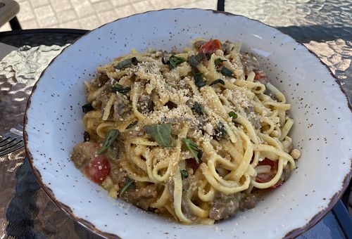 Beef Straganoff at Northern Lights Fauxmagerie in Timmins