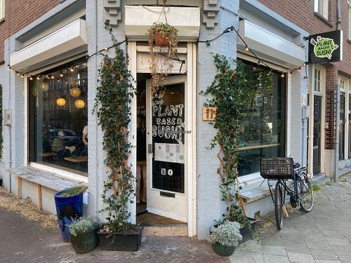 Outside (showing this certainly is NOT a popup!) at Plant Based Sushi in Amsterdam