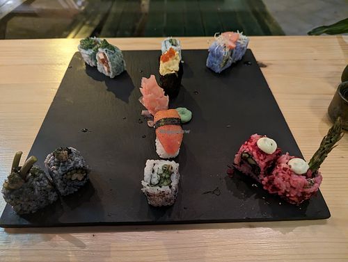 Chef's Special sushi platter at Plant Based Sushi in Amsterdam