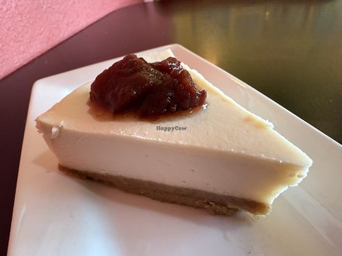 Vegan cheesecake with quince jam  #Veganuary at Viva Mexicana in Sebastopol