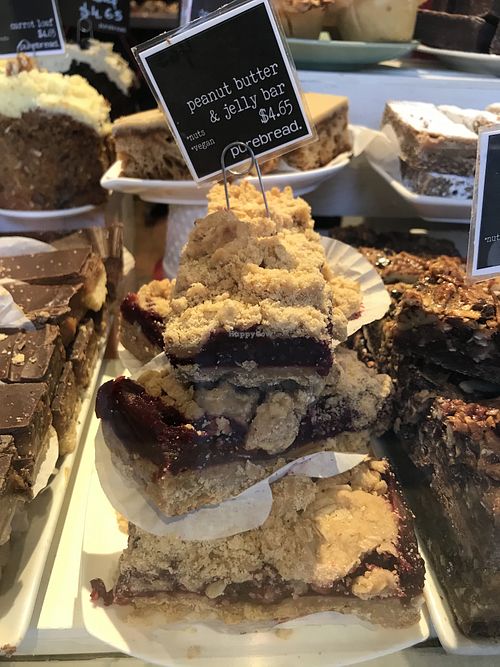 Vegan peanutbutter jelly bar at Purebread in Whistler