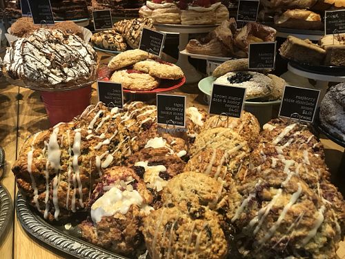 Vegan blackberry coconut scone at Purebread in Whistler