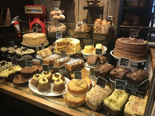 Middle: vegan mini banana coconut loaf, right: vegan chocolate peanutbutter mini loaf. Behind: breads (a lot of them are vegan!) at Purebread in Whistler