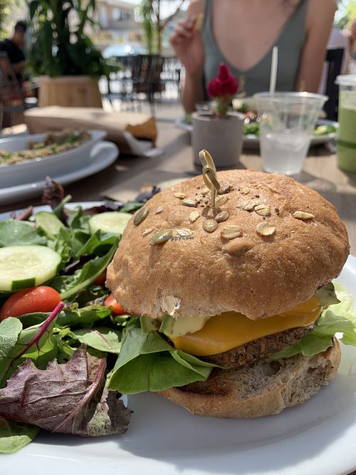 superfood burger was delicious  at Natural World Market & Cafe in Redondo Beach