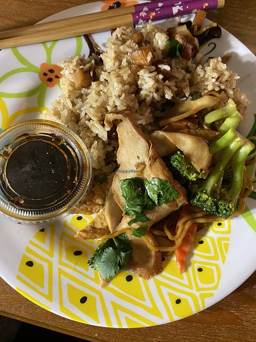 To do order mushroom in clay pot and yellow noodles. 2 favorites. at Hoa Sen Vegetarian Restaurant in Garden Grove