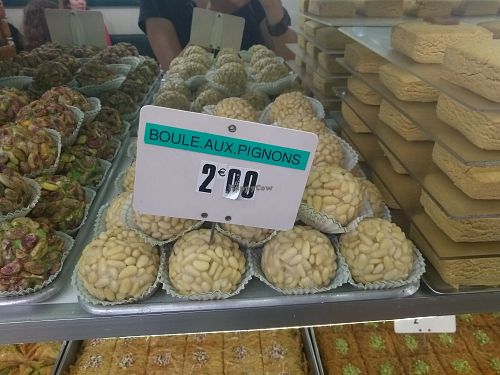 Boule aux pignons (vegan) at Delices des Tunis in Toulouse