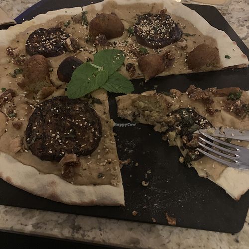 This is suppose to be a pizza. 🤮. It tasted a lot worse than it looks as well.  at Heat in Hamburg