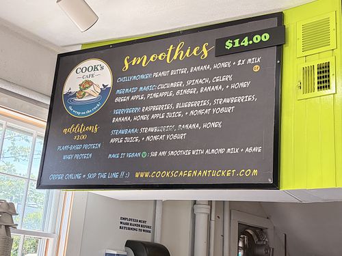 Smoothies  at Cook's Café in Nantucket