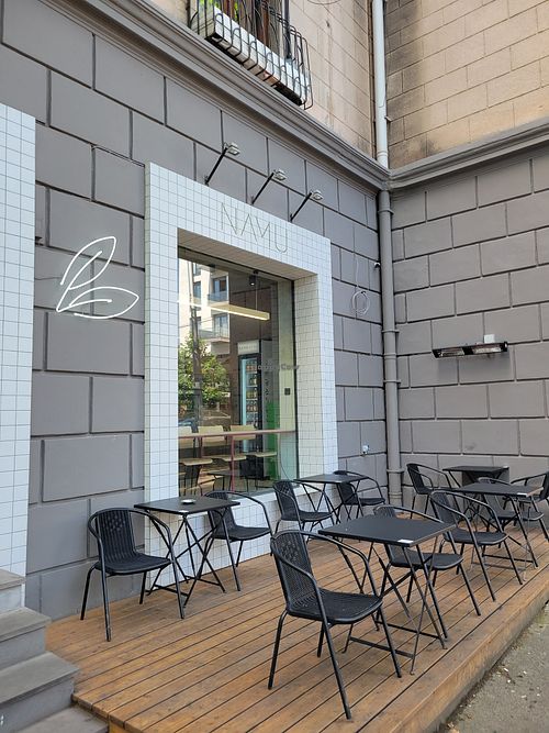 Patio out front at Namu ნამუ - Online in Tbilisi