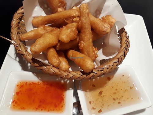 Deep fried taro sticks at Khun Churn - Mediplex in Bangkok