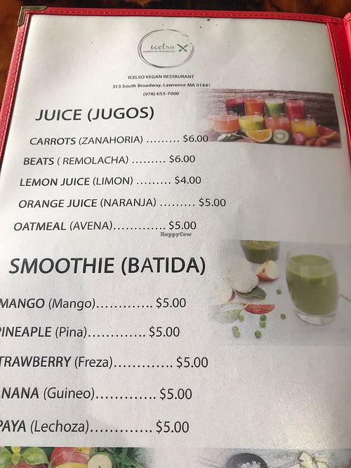 Menu, p. 3 at Icelso in Lawrence