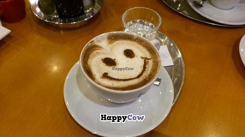 cappuccino with soymilk at The Heart of Joy in Salzburg