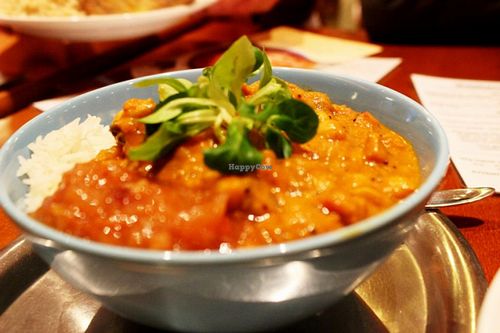 vegetable curry with rice at The Heart of Joy in Salzburg