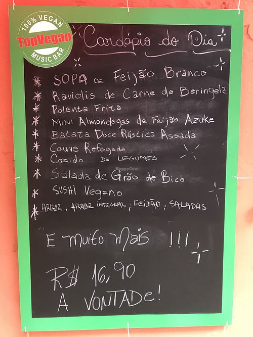 Cardápio do dia - sábado  at Top Vegan in Sao Paulo