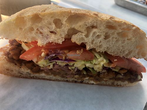 Yummy sando - I think it was the unreal rueben.  at Mendocino Farms in Sacramento