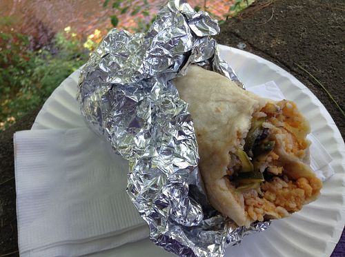 Well sized burritos at De Olla Burritos in Peterborough