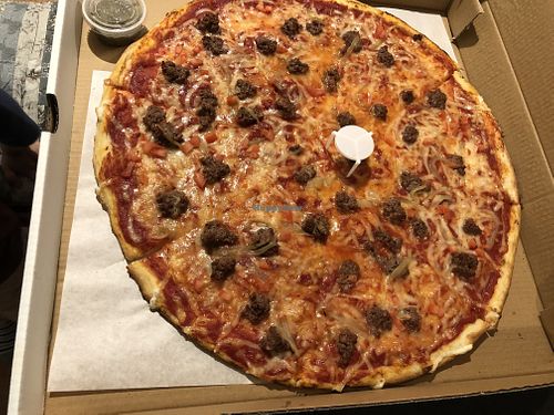 Impossible pizza with jalapeños on the side at Hungry Like The Wolf in Hoboken