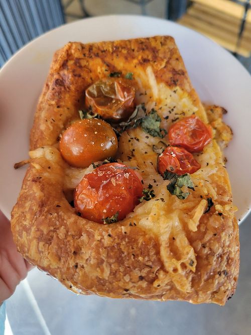 Tomato, vegan mozzarella pastry #Veganuary at Val's Vegan Bake Shop in Hollywood