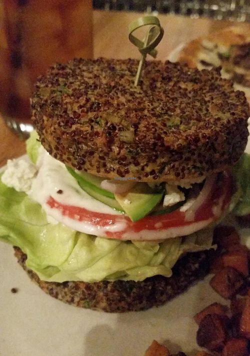 Quinoa Inside Burger. quinoa patties are the bun!  at True Food Kitchen in Phoenix