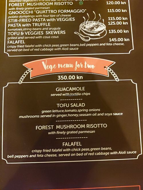 Vege menu for two : 4 dishes to share (the falafel is not vegan, I let it to my non vg boyfriend and he made me try it (only the Middle is feta) at Populi Vox in Dubrovnik