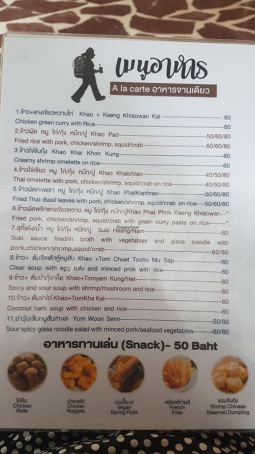 Food menu 2 at Core Khiri Hostel & Cafe in Phetchaburi