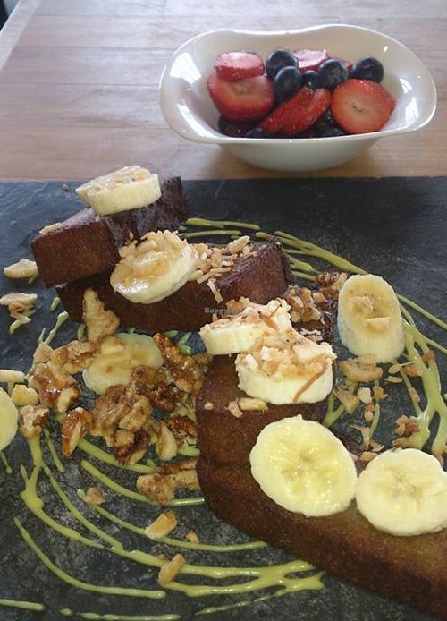 Bread pudding french toast at Watercourse Foods in Denver