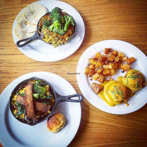 Build your own hash skillets. And eggs Benedict  at Watercourse Foods in Denver