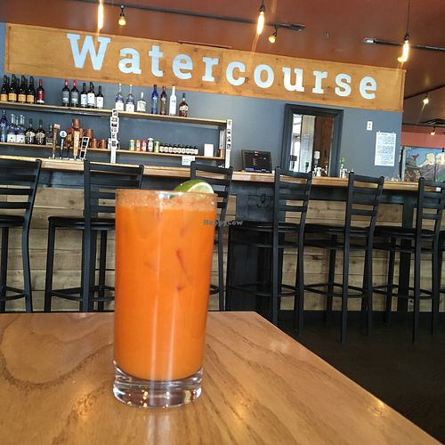 Carrot ginger sparkle juice  at Watercourse Foods in Denver