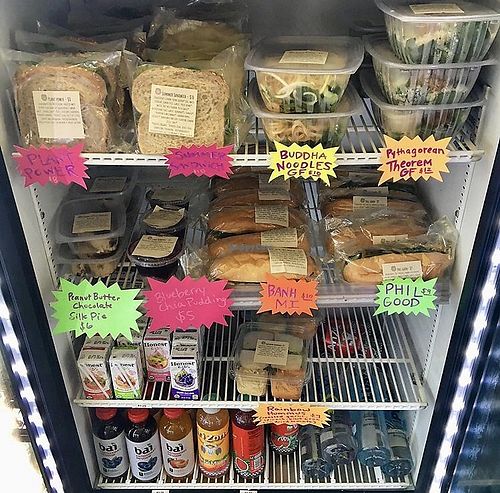 fridge filled with goodies at Eden's Cafe in Athens