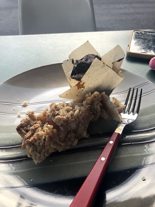 Seasonal pear pie and GF chocolate muffin at Eden's Cafe in Athens