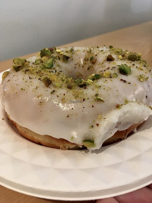 Rose water and pistachio donut   at bloomer's in Toronto