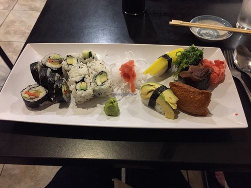 The dinner sushi plate is bigger than the lunch plate at Tokyo Japanese in Rochester