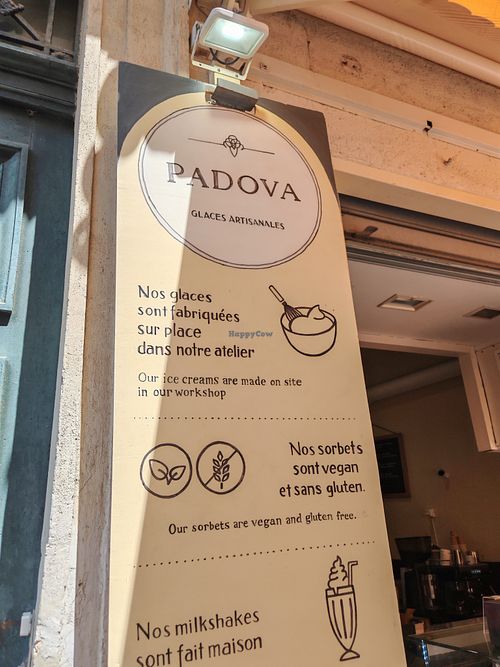 Vegan Sorbets and gluten free at PADOVA  in Montpellier