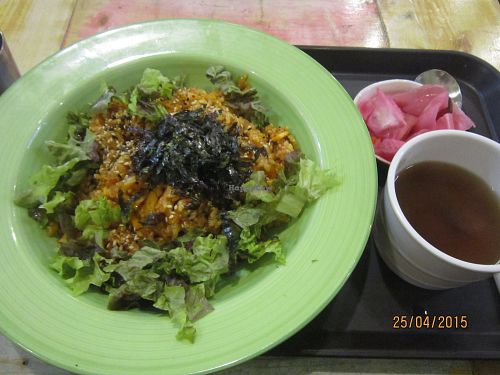 Stirfried kimchi rice at Loving Hut - Yonsei University in Seoul