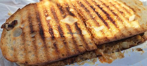 Cheese and haggis toastie on sourdough (huge 😍) at Black Rabbit in Edinburgh