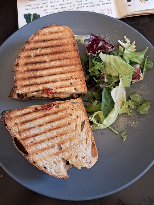Aubergine toastie at Black Rabbit in Edinburgh
