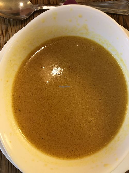 Chickpea and curry soup   at Maitrea in Prague