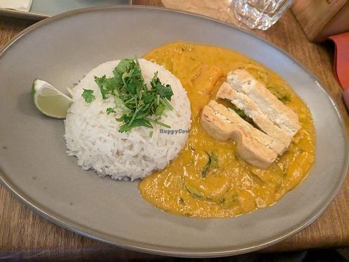 Sweet potato curry at Maitrea in Prague