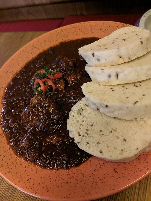 Vegan goulash at Maitrea in Prague