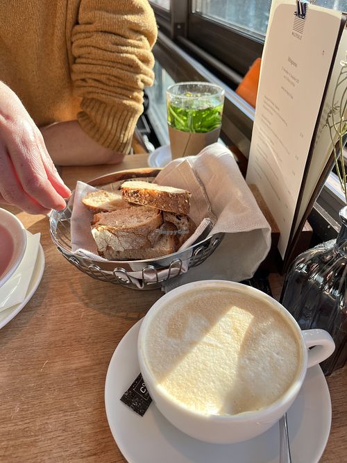 Soya latte and mint tea  at Mill'Feuille in Luzern