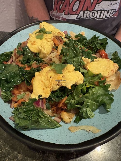 vegan hash with soyrizo  at The Trails Eatery in San Diego