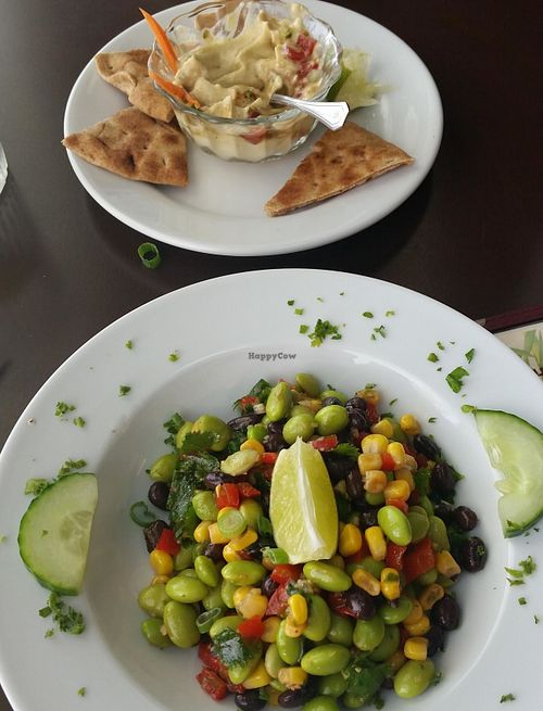 Edamame Salad. Pita & Hummus at Shangri-La Tea Room and Vegetarian Restaurant in Boise