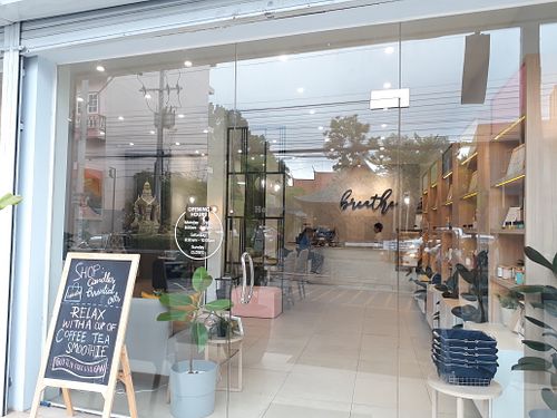 Outside shop at Breathe Cafe and Essential Oils in Chiang Mai